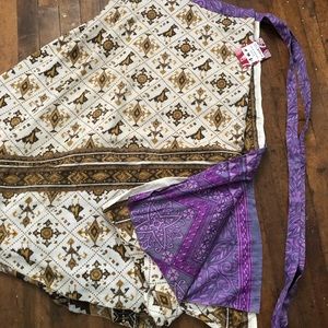 Recycled Sari Wrap Skirt, Goddess size.